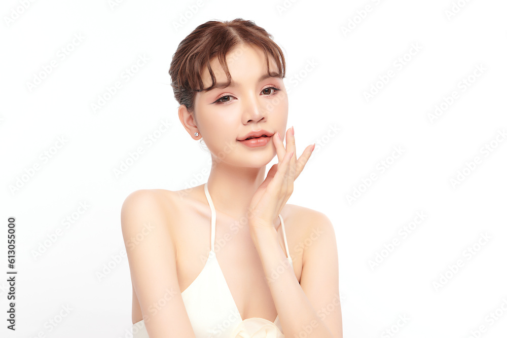 Beautiful young asian woman with clean fresh skin on white background, Face care, Facial treatment, Cosmetology, beauty and spa, Asian women portrait. Beautiful young asian woman with clean fresh skin on white background, Face care, Facial treatment, Cosmetology, beauty and spa, Asian women portrait.