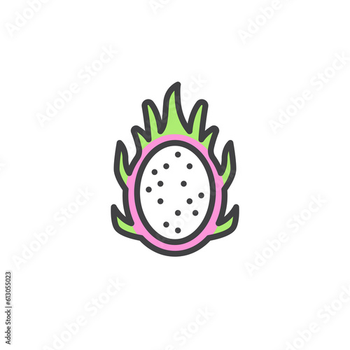 Dragon fruit filled outline icon