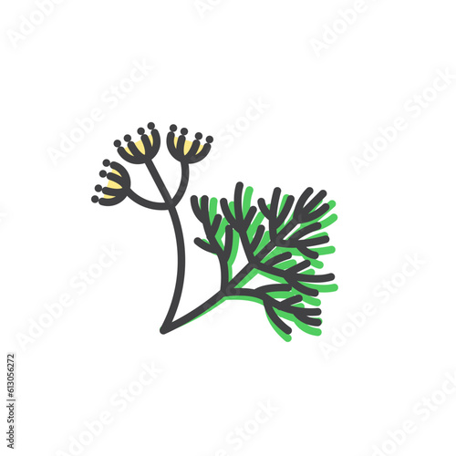 Twigs of dill filled outline icon