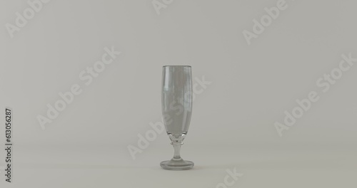 an empty transparent wine glass isolated on white background