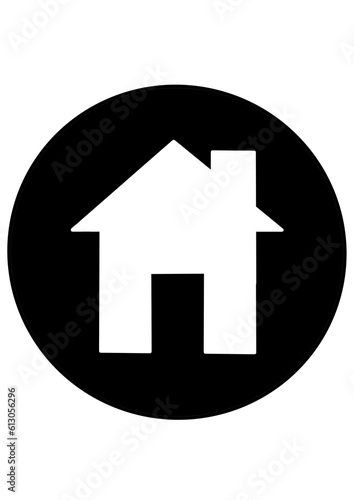 home icon on a black background