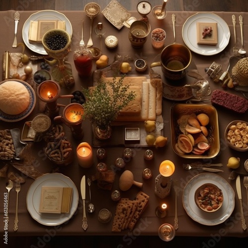 Traditional Passover Seder Table