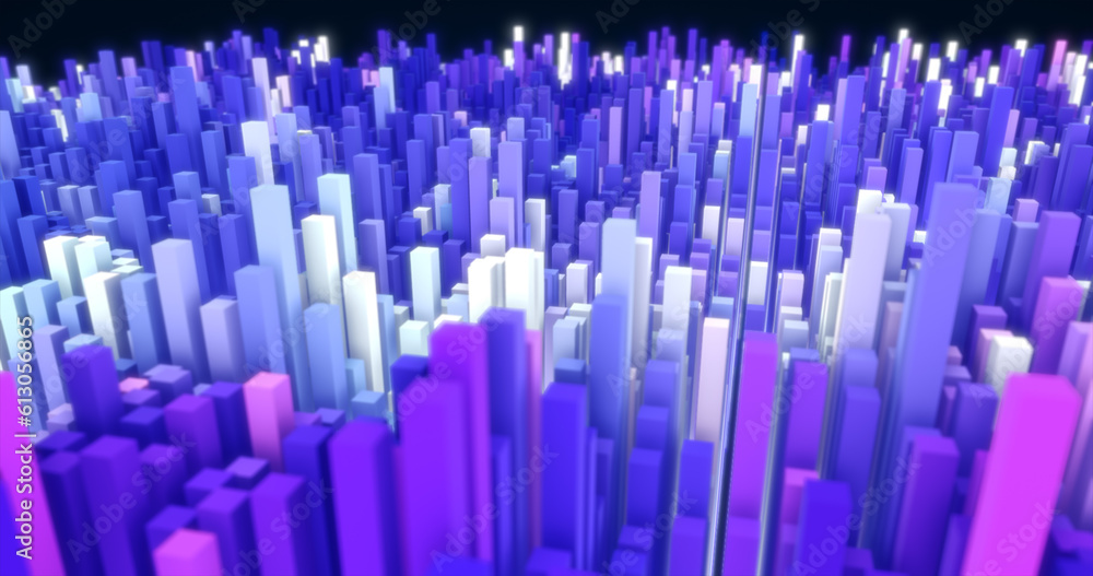 Abstract purple landscape of futuristic rectangles moving waves background Abstract purple landscape of futuristic rectangles moving waves background