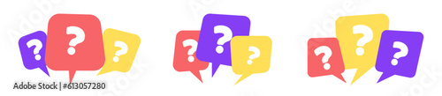 question mark FAQ frequently asked question in the bubble chat colorful