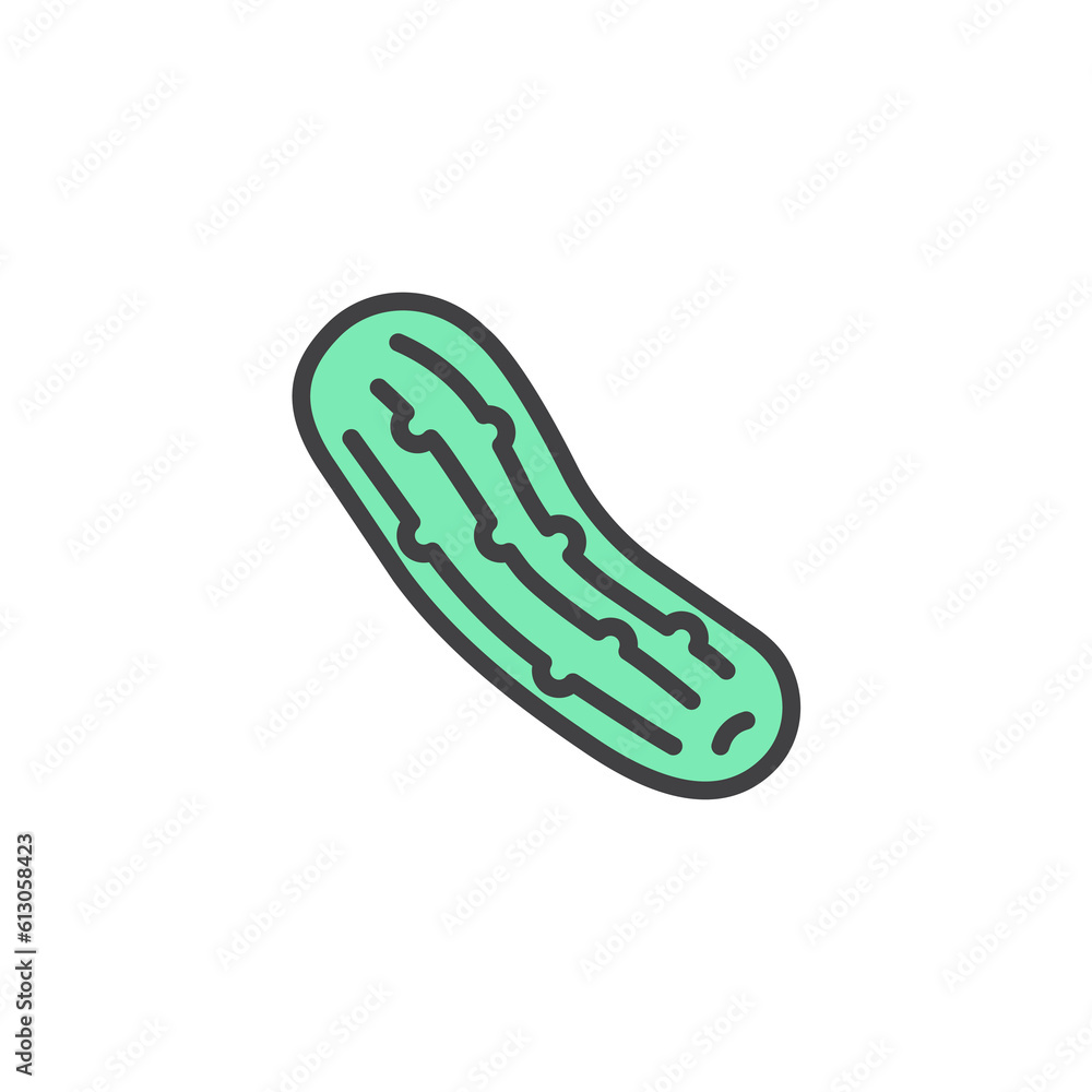 Cucumber vegetable filled outline icon Cucumber vegetable filled outline icon