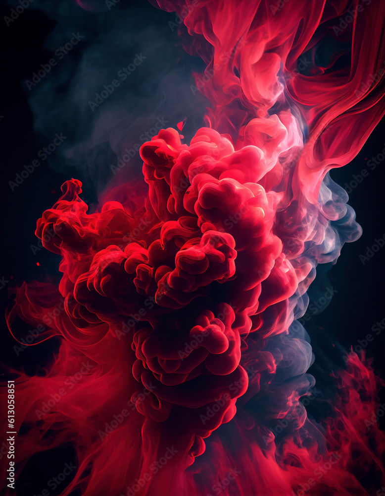 Obraz premium Red smoke, created with generative AI