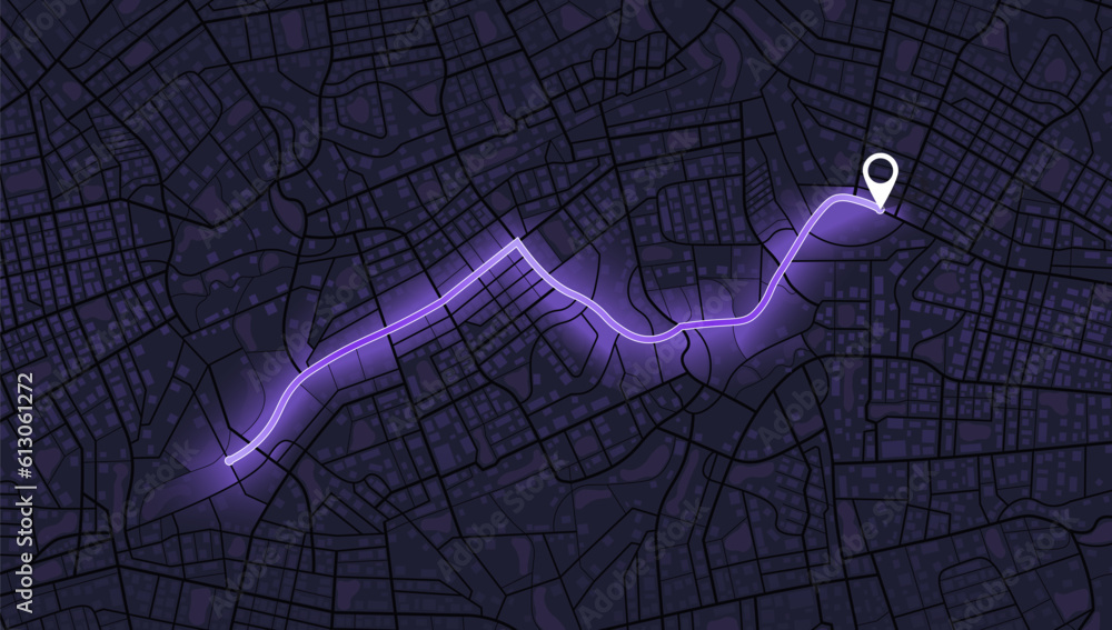 Αυτοκόλλητο Navigate mapping technology dashboard GPS tracking map, showing movement on the streets of the city