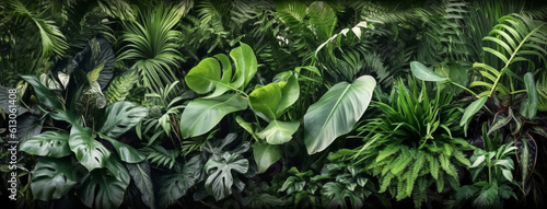 Botanische Eleganz: Grüne Blätter der Monstera palm photo
