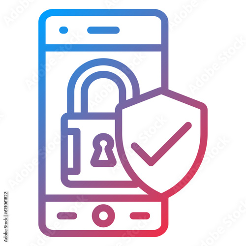 Vector Design Mobile Security Icon Style