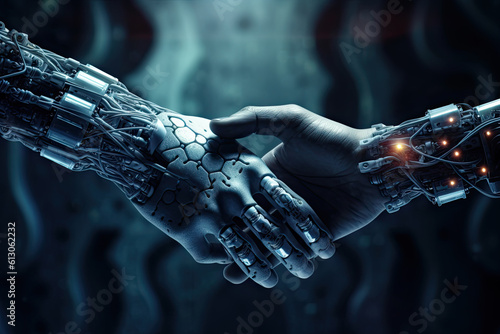 Artificial intelligence with machine deep learning and data mining and another modern computer technologies UI by hand touching CPU icon. Generative AI