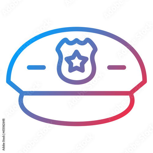 Vector Design Police Hat Icon Style