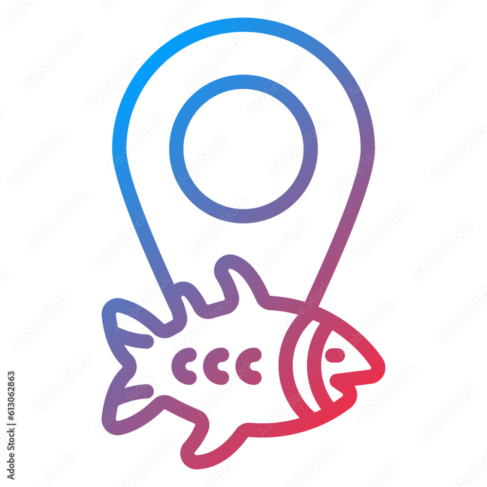 Vector Design Fishing Destinations Icon Style Vector Design Fishing Destinations Icon Style