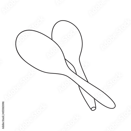 maracas line vector illustration