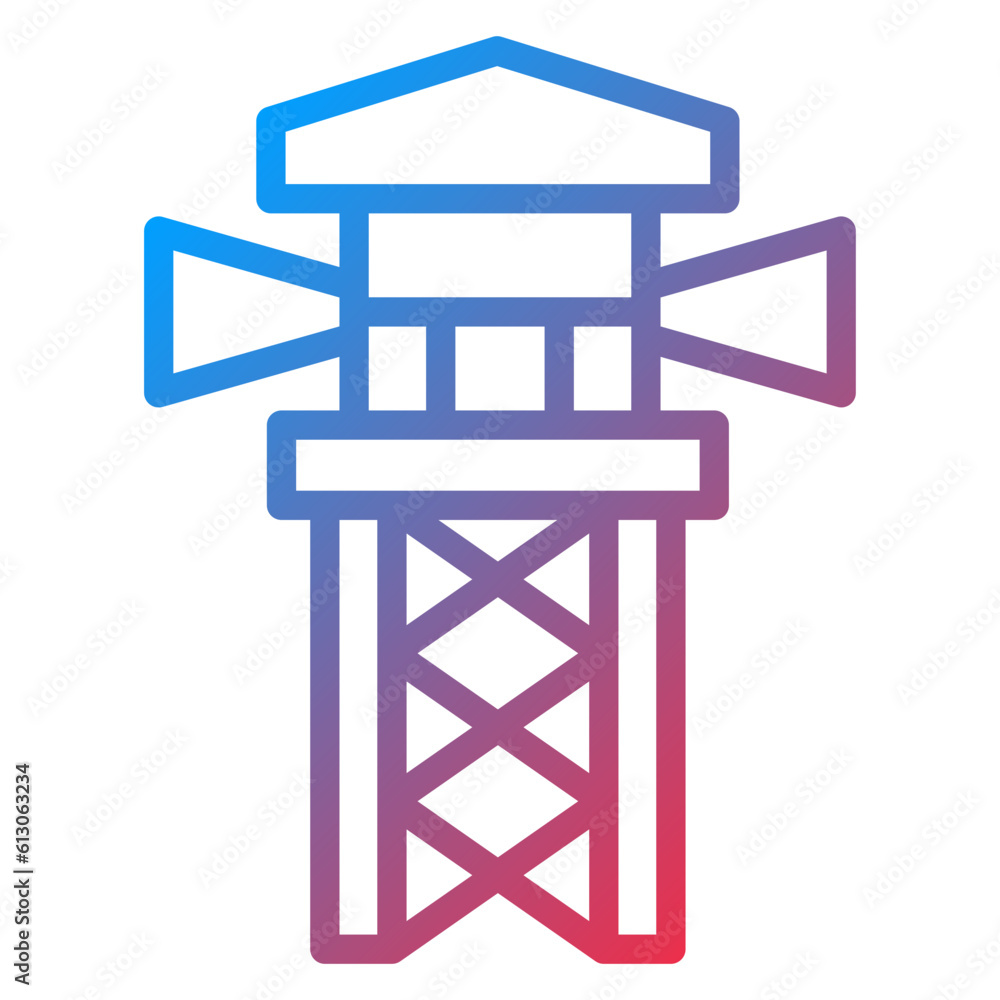 Vector Design Observation Tower Icon Style