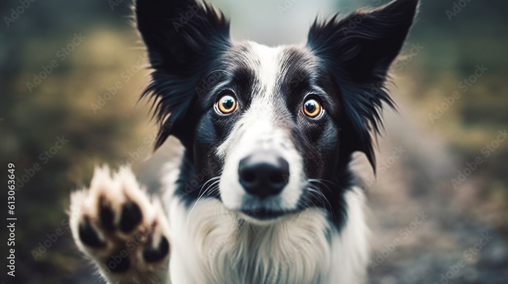 Der flehende Blick eines süßen Border Collies