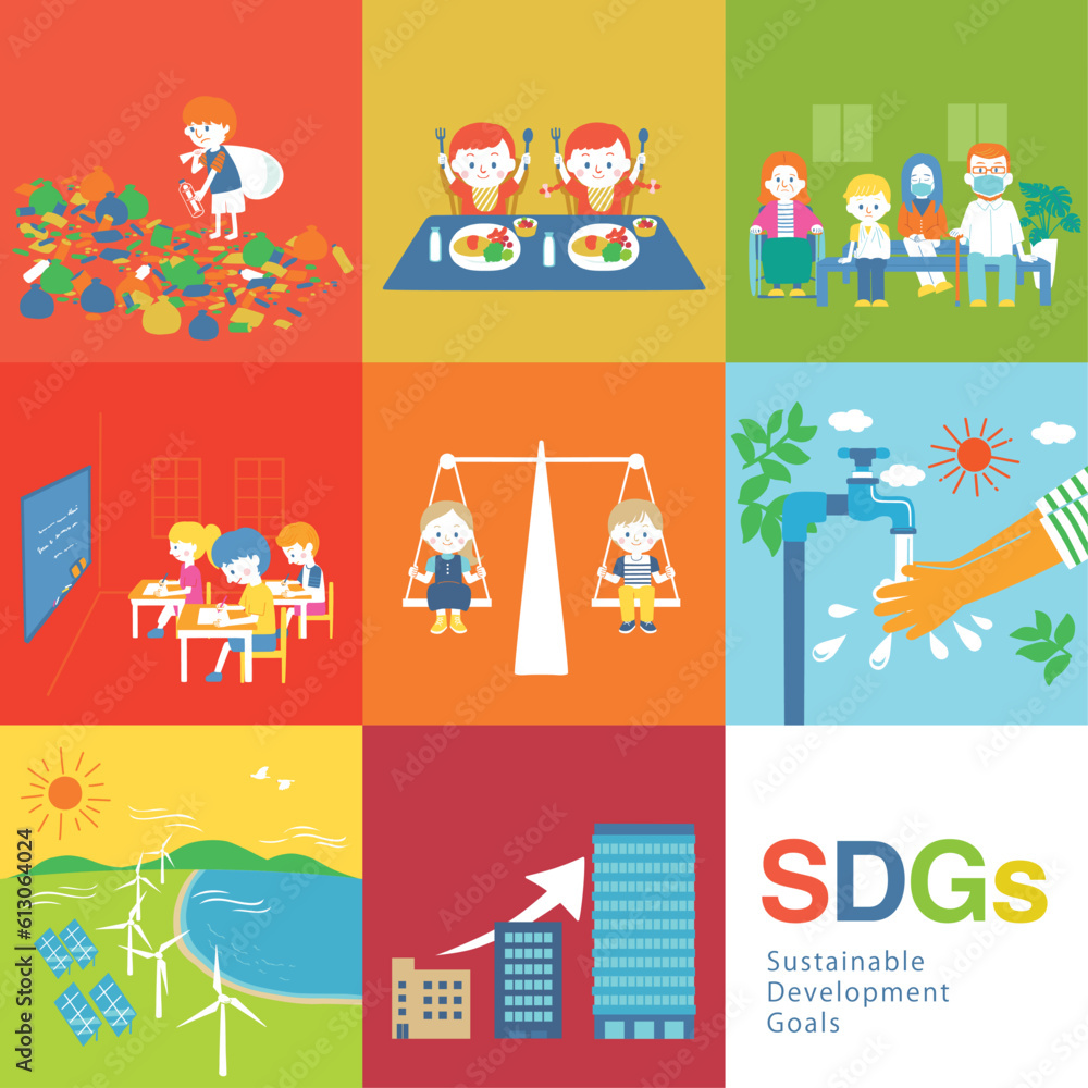 SDGs1〜8イラストセット