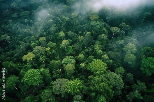 aerial view of a tropical rainforest, ideal for backgrounds, generative ai © FrankBoston