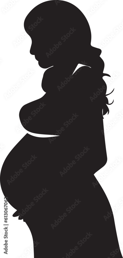 Pregnancy Women vector silhouette illustration Pregnancy Women vector silhouette illustration