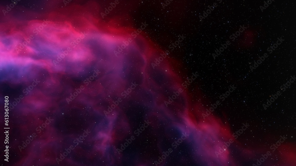 Fototapeta premium Deep space nebula with stars. Bright and vibrant Multicolor Starfield Infinite space outer space background with nebulas and stars. Star clusters, nebula outer space background 3d render