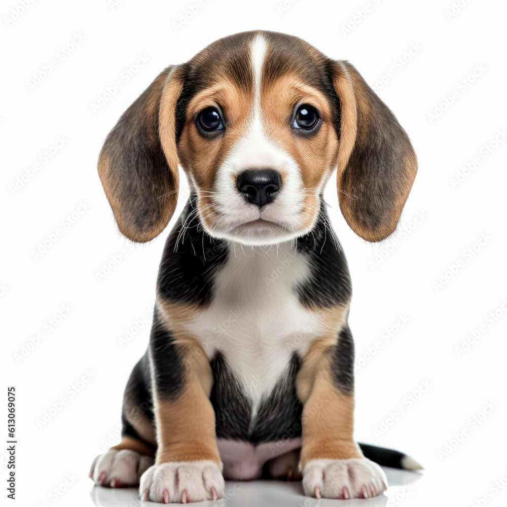 beagle puppy isolated on white background.created with Generative AI technology