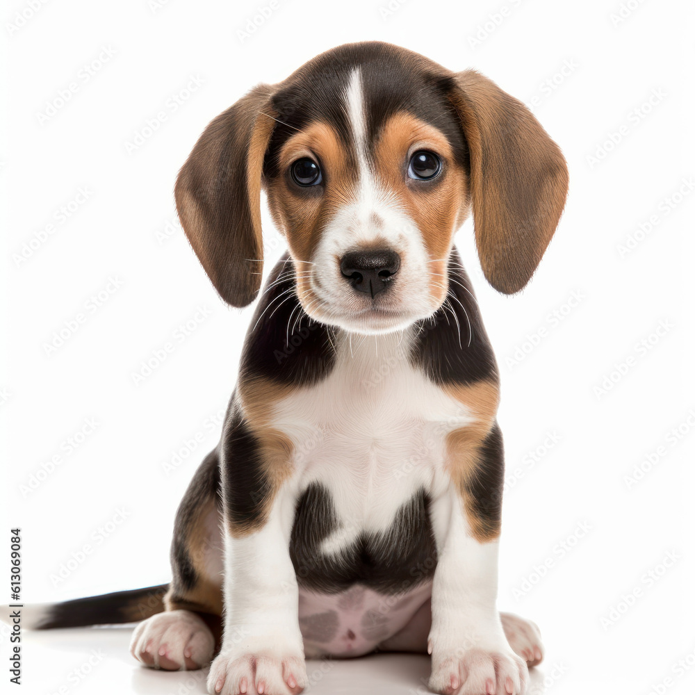 beagle puppy isolated on white background.created with Generative AI technology