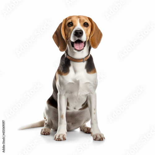 beagle dog isolated on white background.created with Generative AI technology