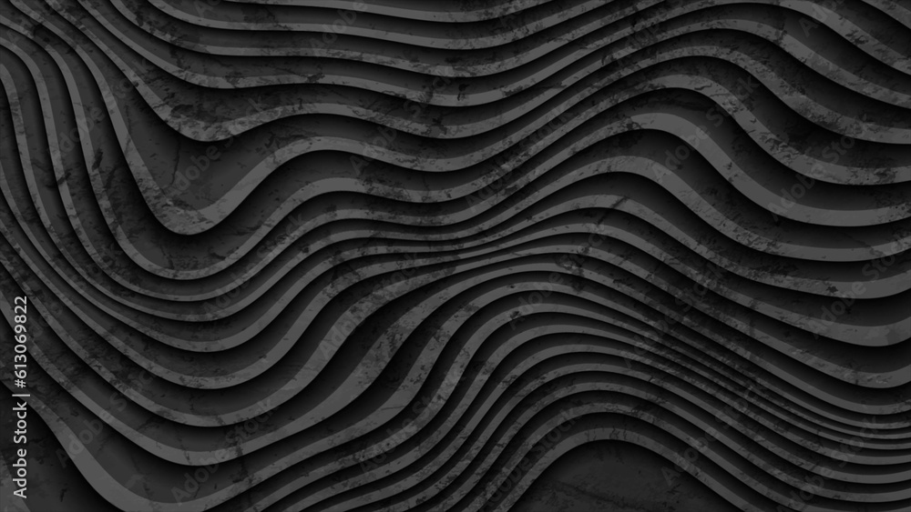 Black curved waves abstract grunge background Black curved waves abstract grunge background