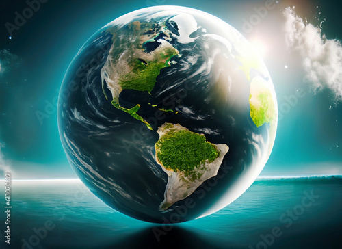 Fototapeta Naklejka Na Ścianę i Meble -  earth above the water Near Space photography - 20km above ground / real photo