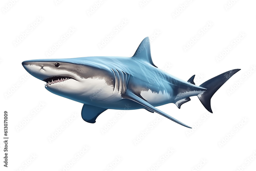 Isolated Shark on a Transparent Background. Generative AI