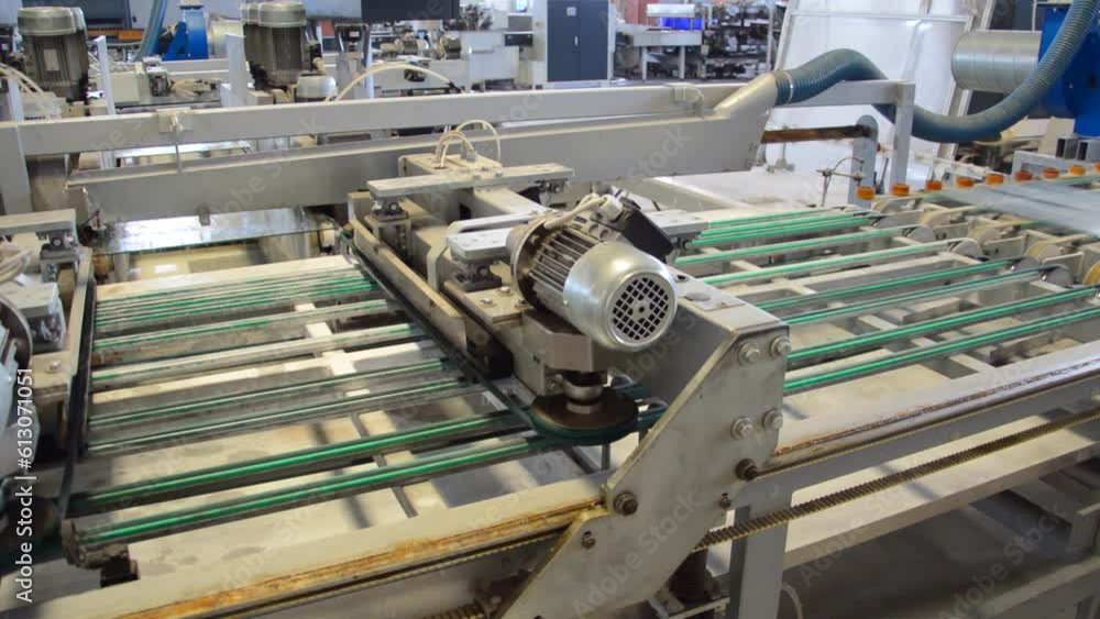 glass block moving with the tape on the machine glass block moving with the tape on the machine