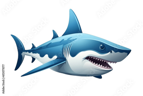 Isolated Shark on a Transparent Background. Generative AI © Haider