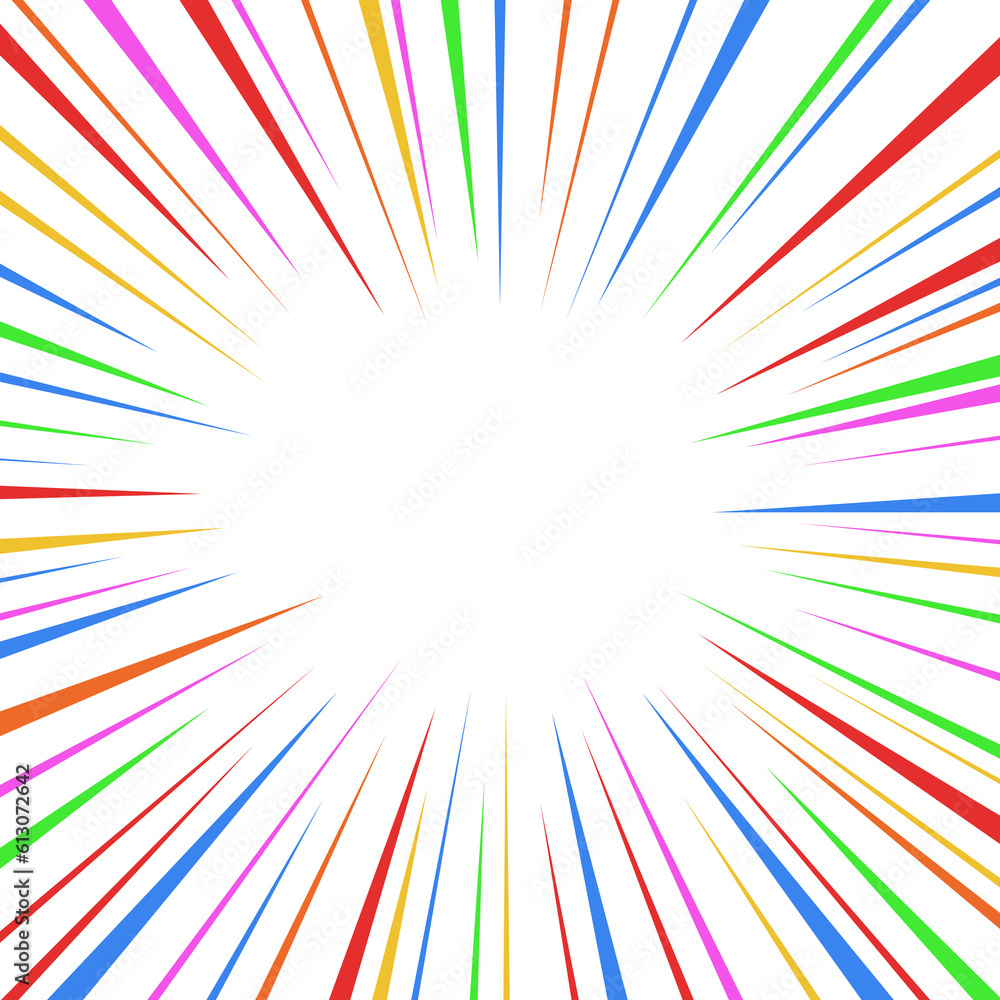 Colorful comic radial speed lines Colorful comic radial speed lines