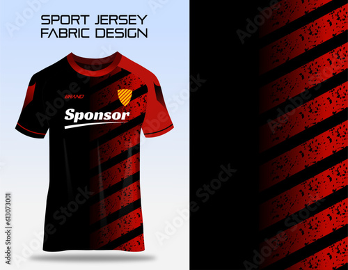 Fabric textile design for Sport t-shirt, Soccer jersey mockup for football club. uniform front view.
