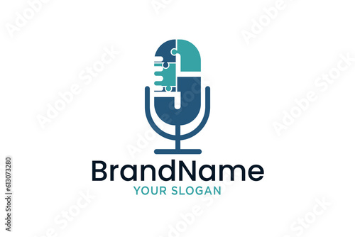 Vector letter s podcast puzzle or radio quiz logo design vector