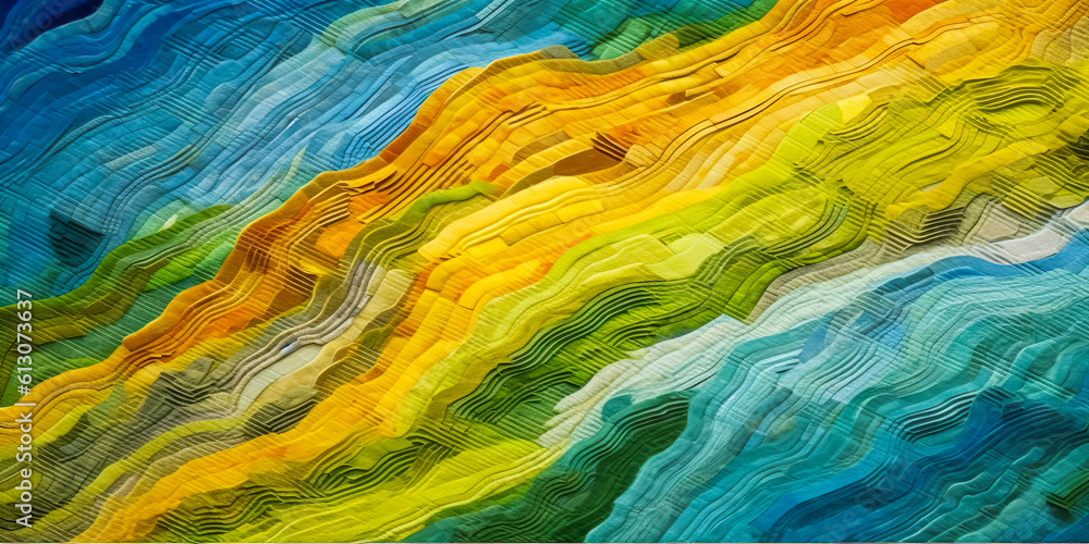 Top view.Abstract landscape agriculture field in colorful painting linear patterns stlye.nature farm design,beautiful creative texture.generative ai art Top view.Abstract landscape agriculture field in colorful painting linear patterns stlye.nature farm design,beautiful creative texture.generative ai art