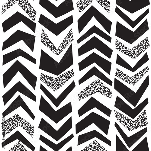 shape design Hand drawn pattern. Zigzag and stripe line. Vector illustration for tribal design. Black and white colors. For textile, wallpaper, wrapping paper. Ethnic theme