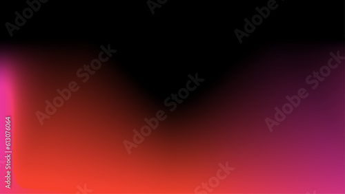 Neon blur glow. Color light overlay. Disco illumination. Defocused blue pink red ultraviolet radiance soft texture on dark black abstract empty space background