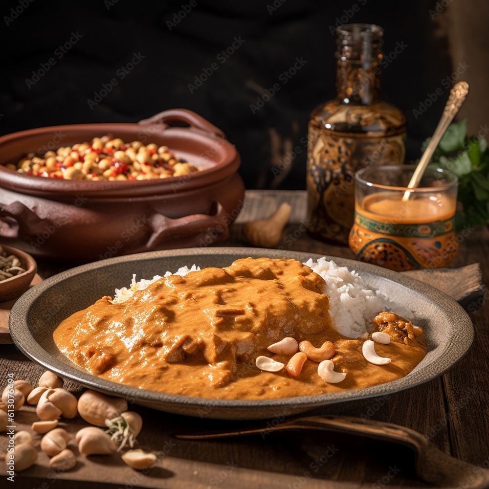 Rich and flavorful dish of Mali's Tigadegena with tender meat Rich and flavorful dish of Mali's Tigadegena with tender meat