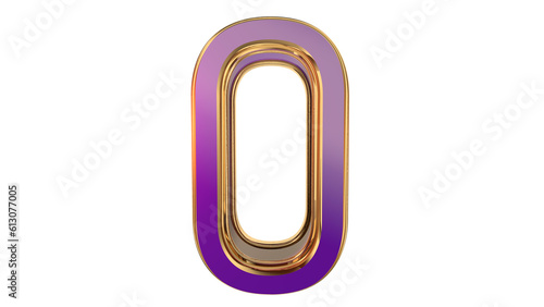 Purple gold 3d number 0 to 100 photo