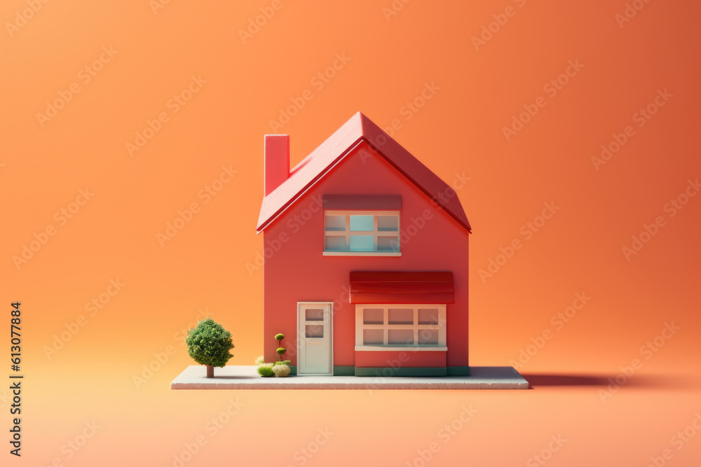 simple the construction of a house , minimalistic style ,Generative AI simple the construction of a house , minimalistic style ,Generative AI