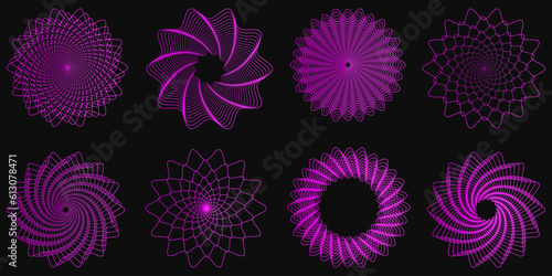 Shape set y2k style for banner. Y2k aesthetic.Shape set y2k style for decoaration.Simple shapes.Shape set y2k style for poster.Trendy 90s.Trendy geometric forms.