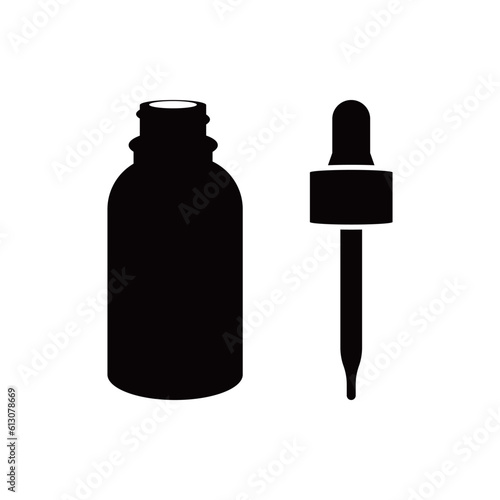 Medical drop bottle vector icon isolated on white background