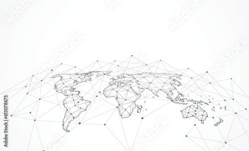 Global network connection. World map point and line composition concept of global business. Vector Illustration