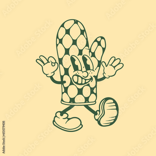 Vintage character design of oven glove