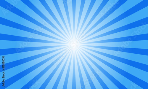 Sunburst Illustration On Light Blue Background