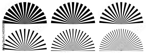 Set Of Half Sunburst Illustrations