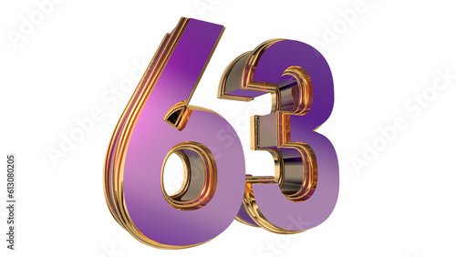 Wallpaper Mural Bold gold purple 3d number design Torontodigital.ca