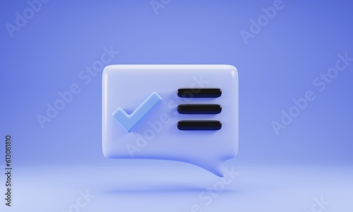 3d rendering bubble chat icon with checklist symbol. 3d illustration © RIZ_design