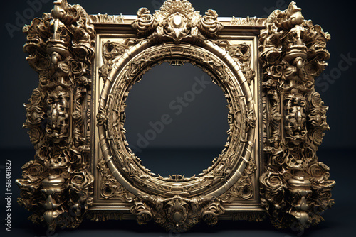 Beautiful gothic ornate frame, ai generated 