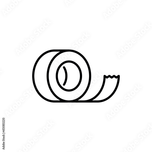 scotch icon, sticky tape, thin line symbol on white background - editable stroke vector illustration